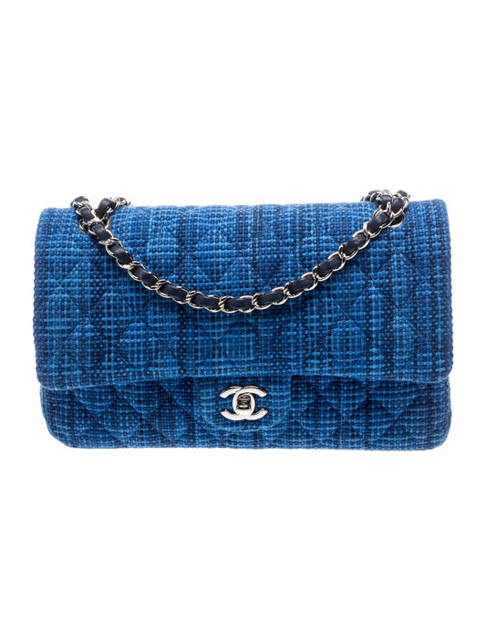 Quilted Tweed Classic Medium Double Flap Bag