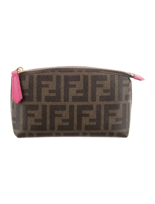 Coated Canvas Cosmetic Bag