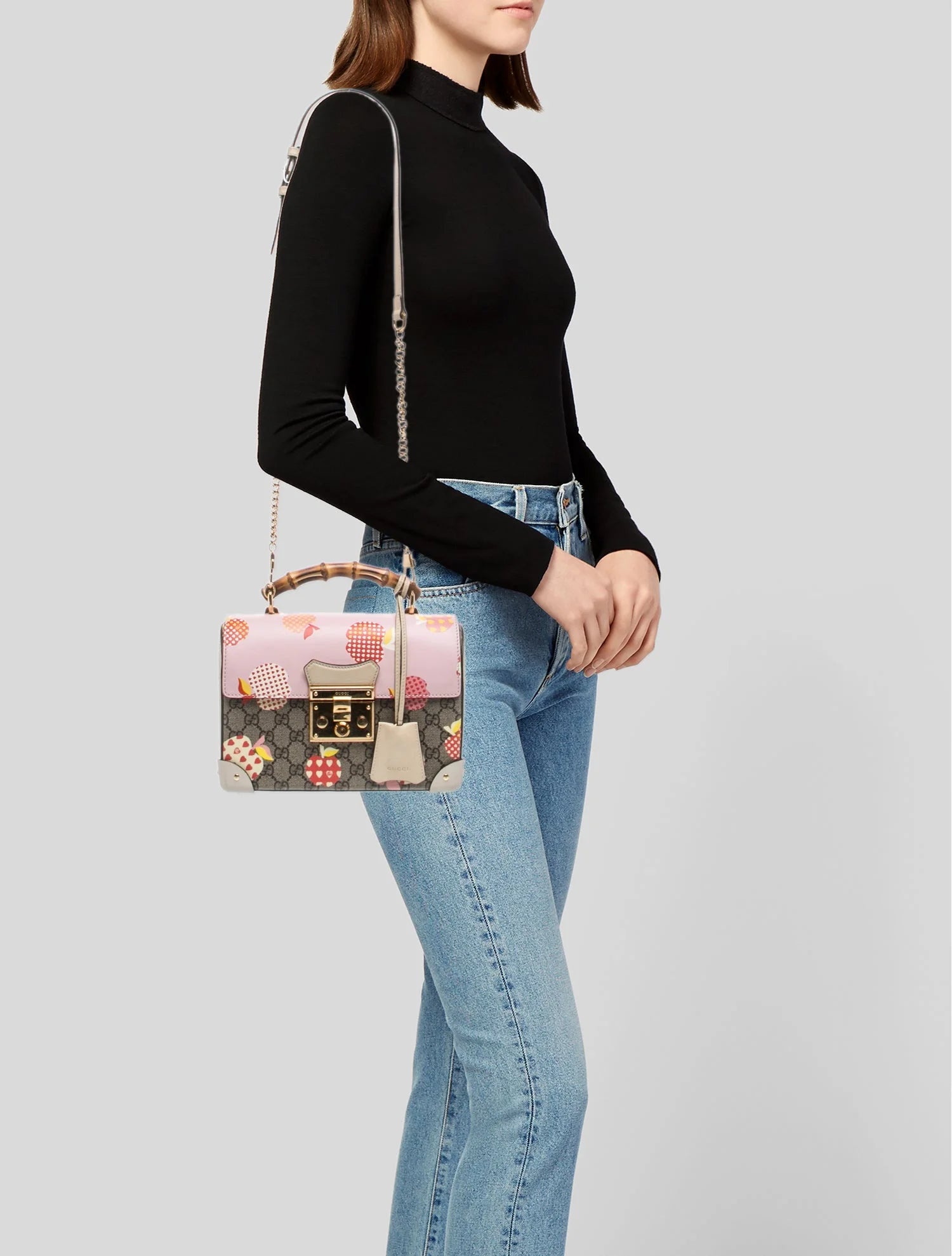 GG Supreme Les Pommes Mini GG Supreme Padlock Bag Small