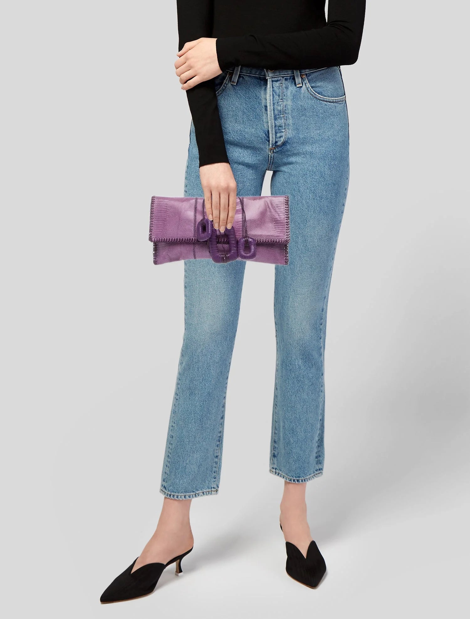 Embossed Leather Clutch
