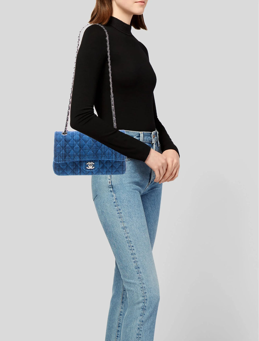 Quilted Tweed Classic Medium Double Flap Bag
