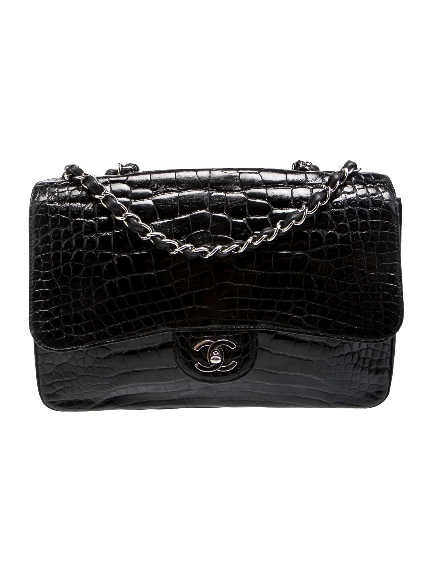 Classic Alligator Jumbo Double Flap Bag