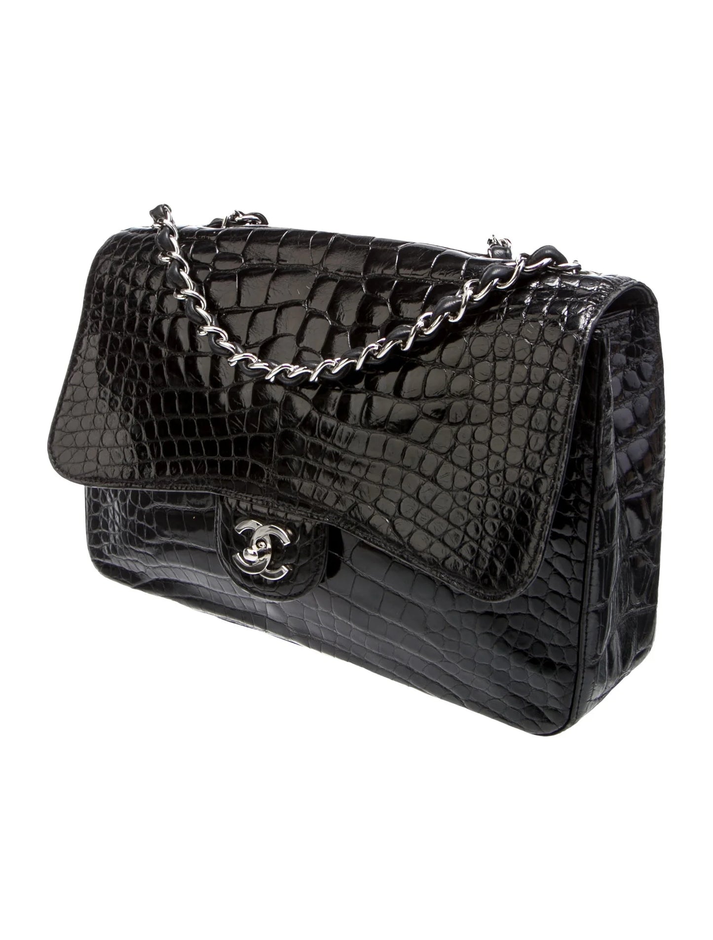 Classic Alligator Jumbo Double Flap Bag