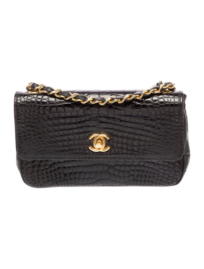 Classic Rectangular Mini Alligator Flap Bag