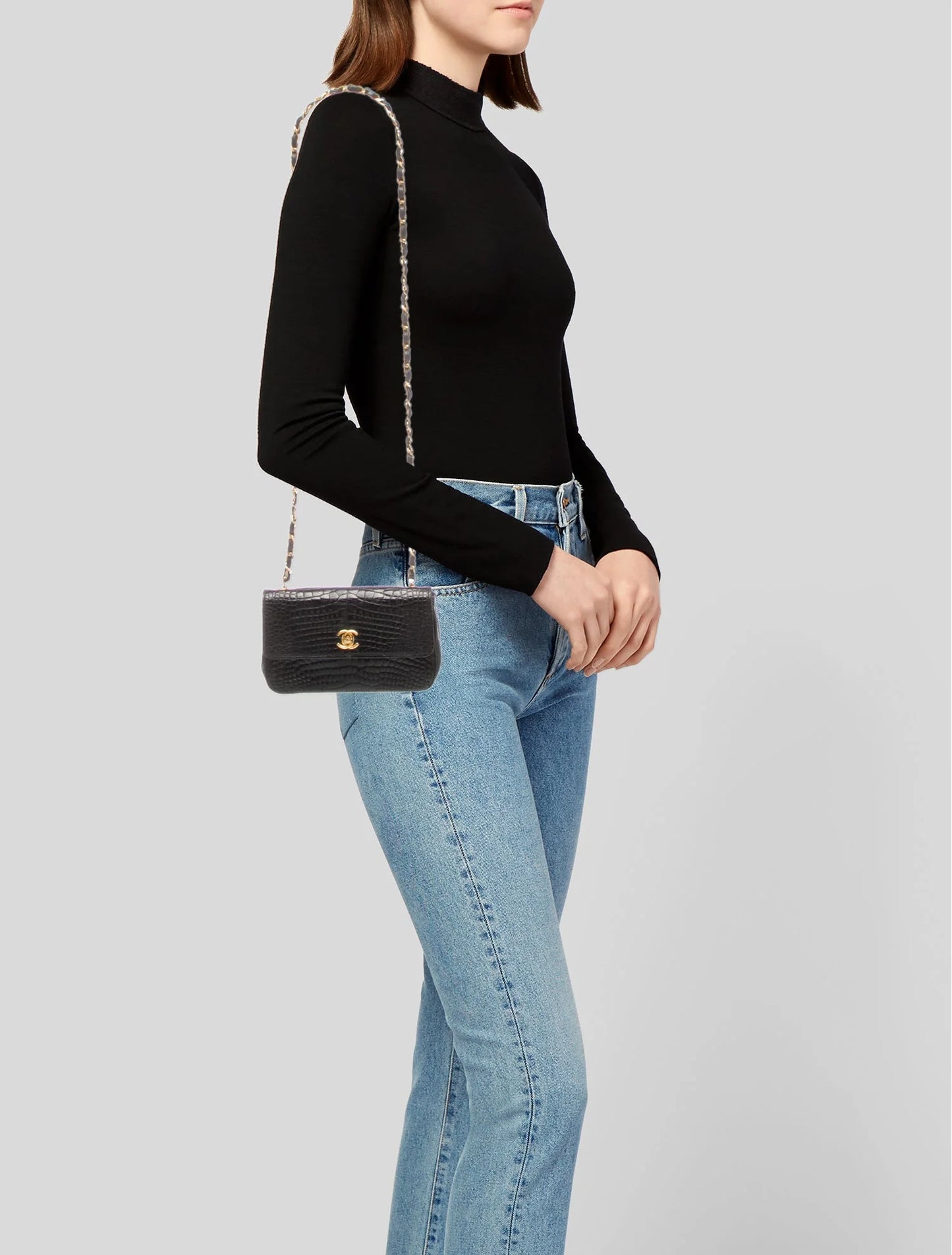 Classic Rectangular Mini Alligator Flap Bag