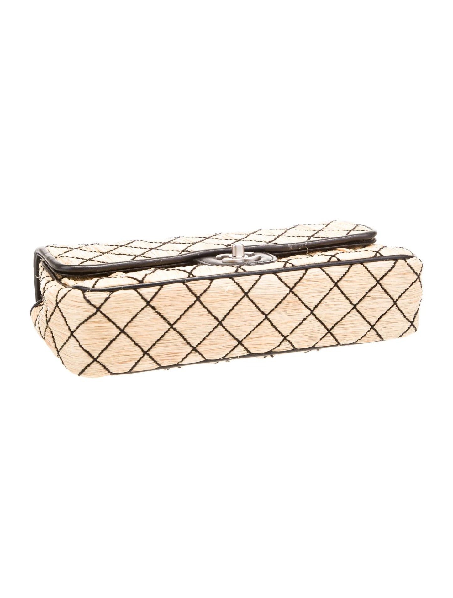 Classic Medium Raffia Single Flap Bag