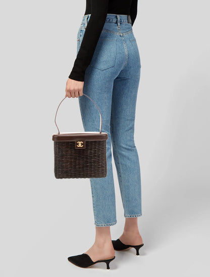Vintage Wicker Basket Bag