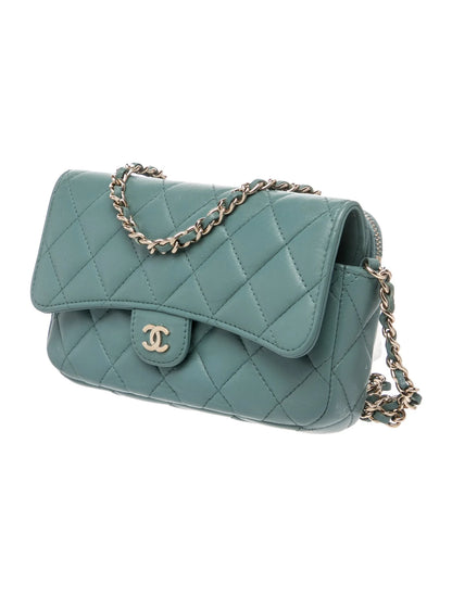 Quilted Lambskin Classic Flap Phone Holder w/ Chain