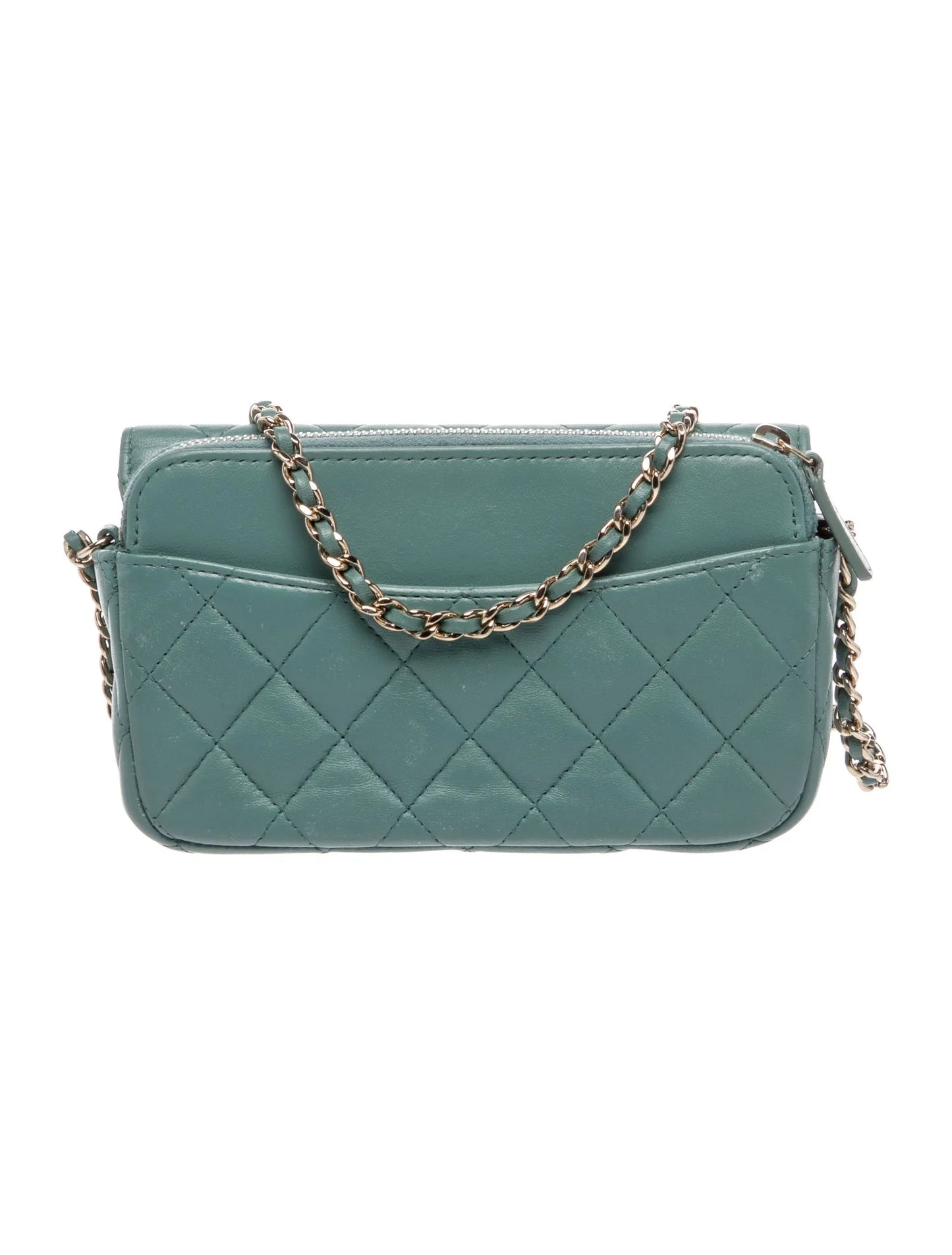 Quilted Lambskin Classic Flap Phone Holder w/ Chain