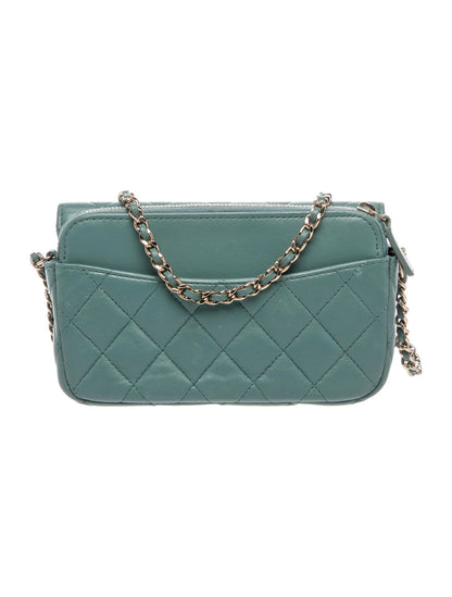 Quilted Lambskin Classic Flap Phone Holder w/ Chain