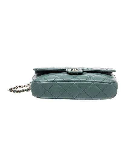 Quilted Lambskin Classic Flap Phone Holder w/ Chain