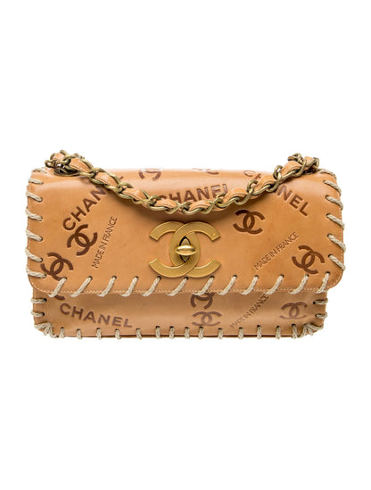 Whipstitched Medium Flap Bag