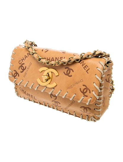 Whipstitched Medium Flap Bag