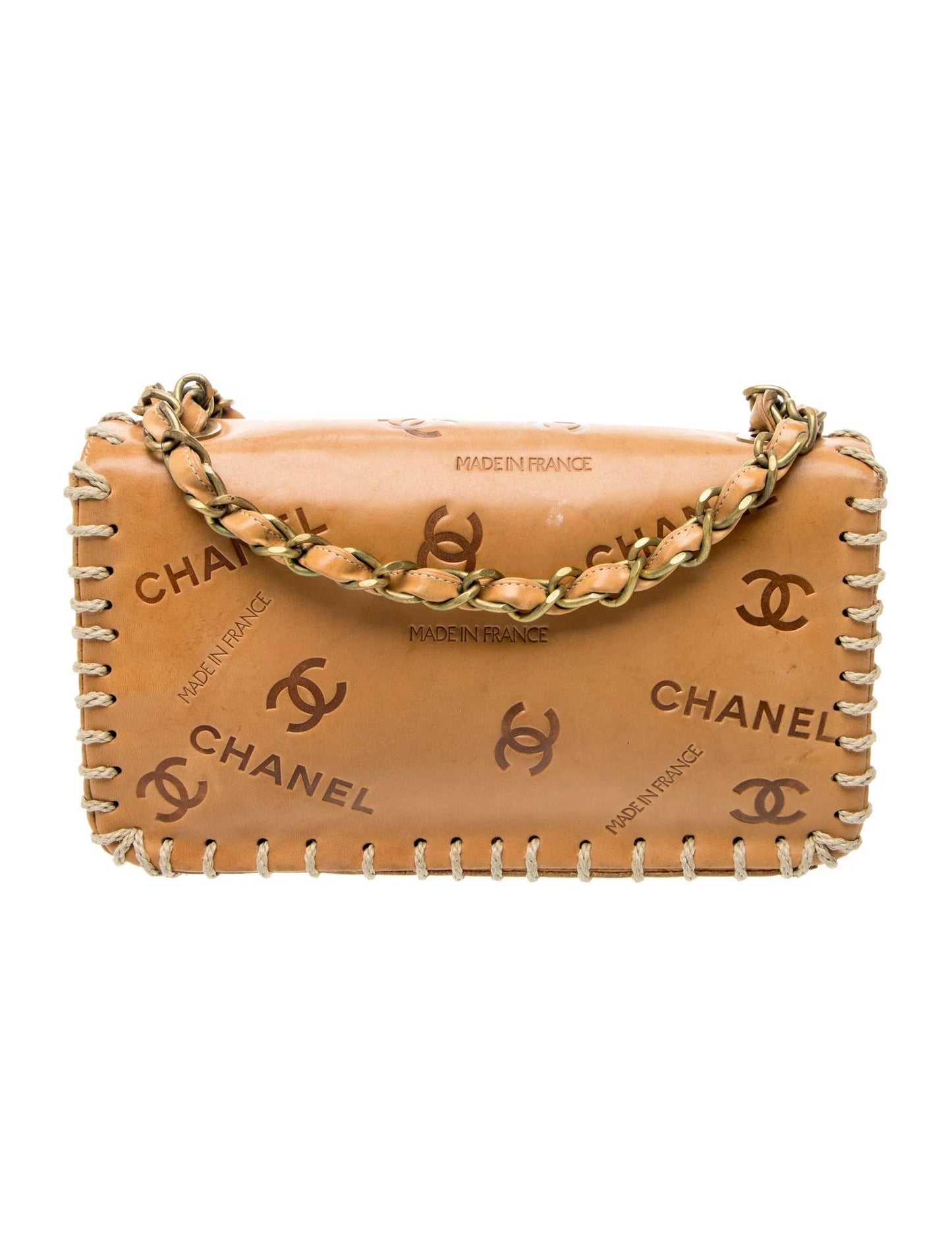 Whipstitched Medium Flap Bag