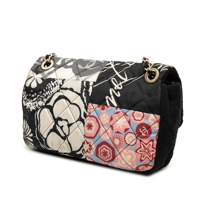 Mini Rectangular Printed Nylon and Jersey Patchwork Single Flap