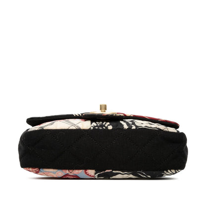 Mini Rectangular Printed Nylon and Jersey Patchwork Single Flap