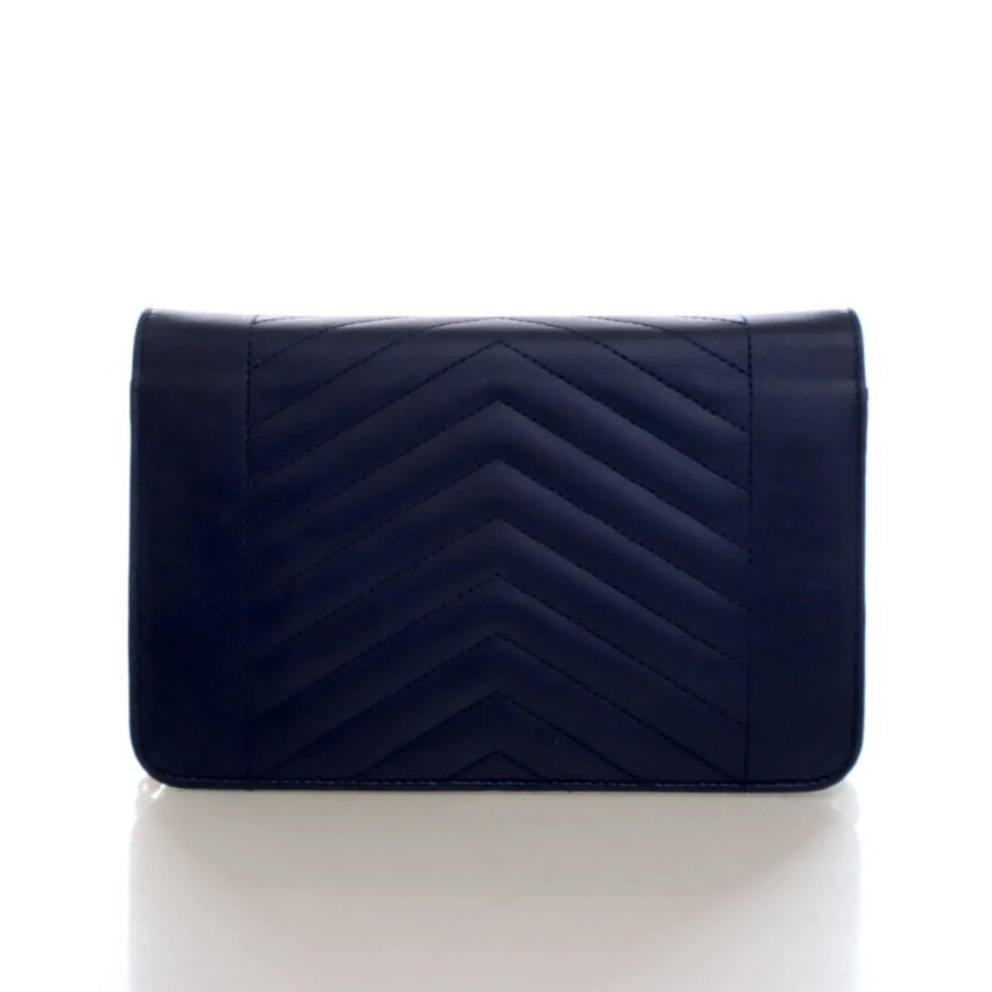 Lambskin Chevron Envelope Wallet On Chain