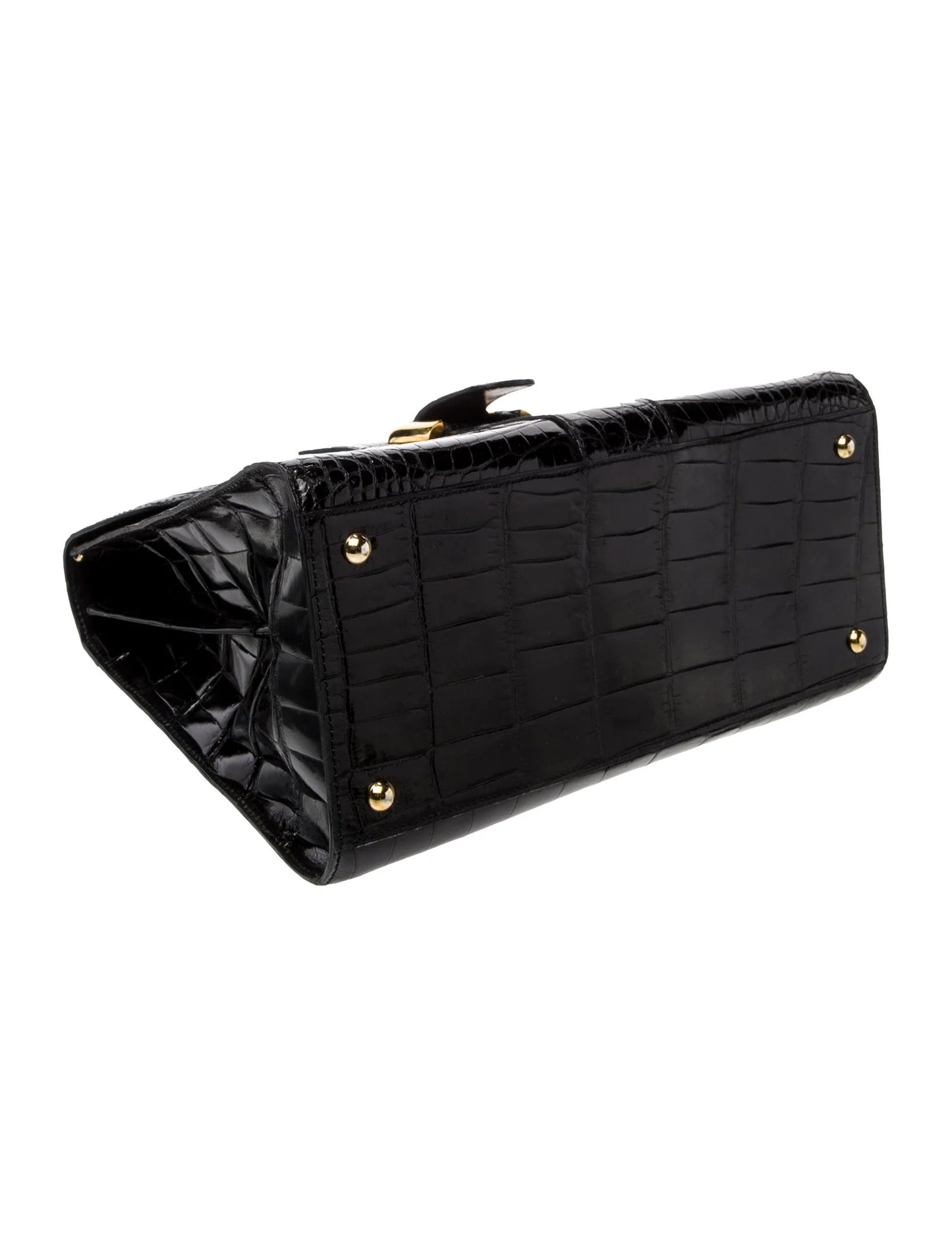Crocodile Top Handle Bag MM Vintage