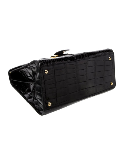 Crocodile Top Handle Bag MM Vintage