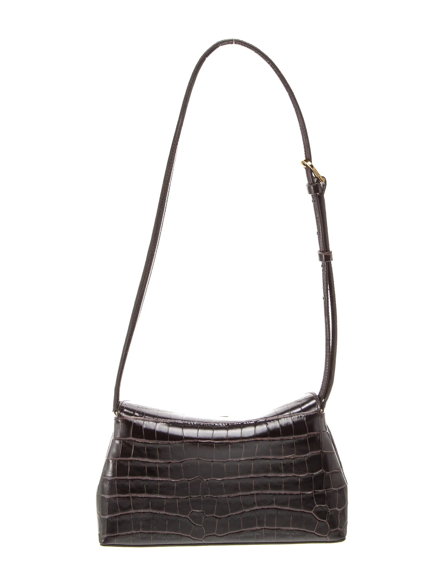 Embossed Leather T-Lock Clutch