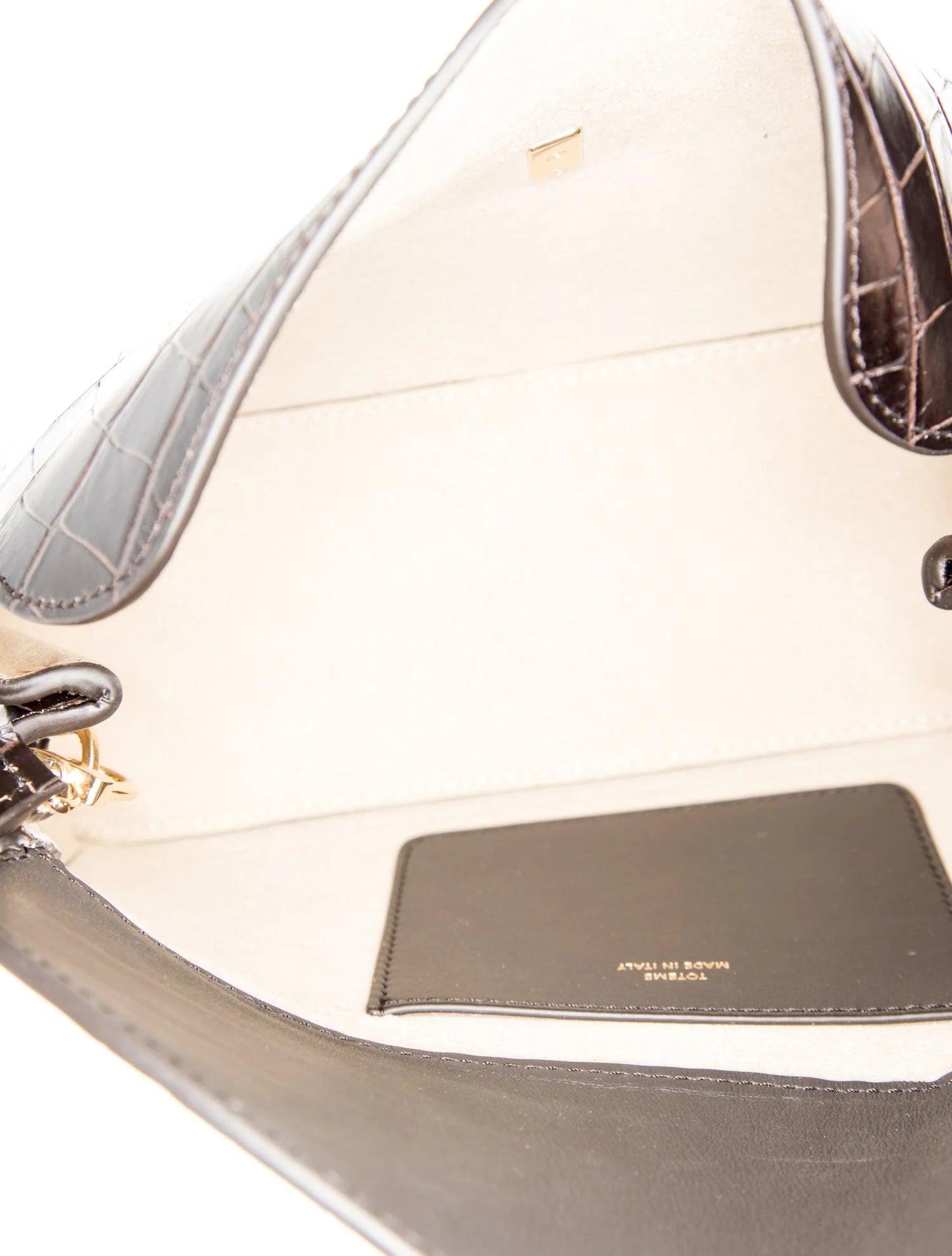 Embossed Leather T-Lock Clutch